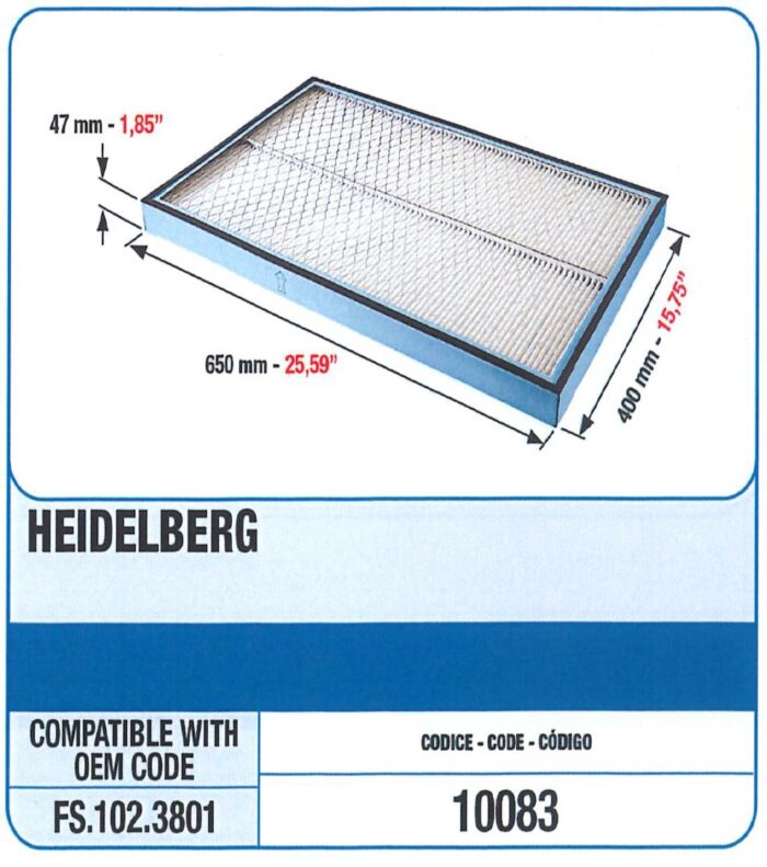 Heidelberg air filtr powietrza offset , air
