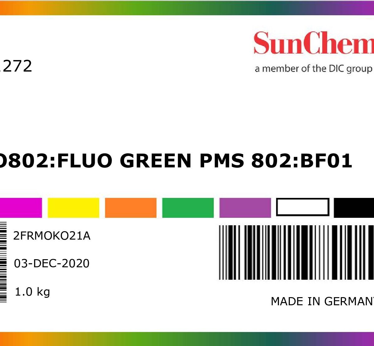 FLUO802: Fluo Green PMS 802: BF01