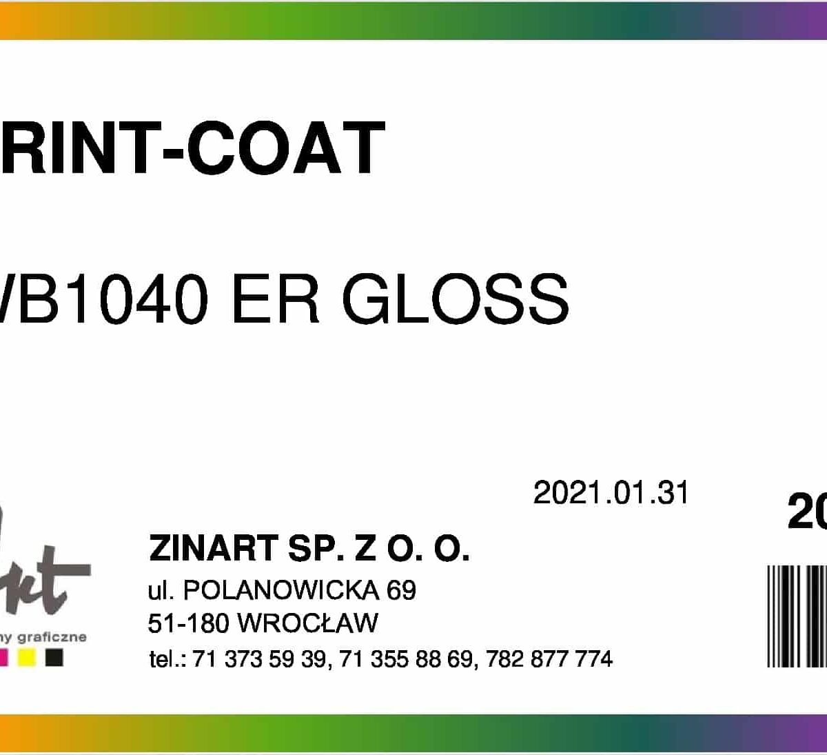 Print-Coat WB1040 Er Gloss