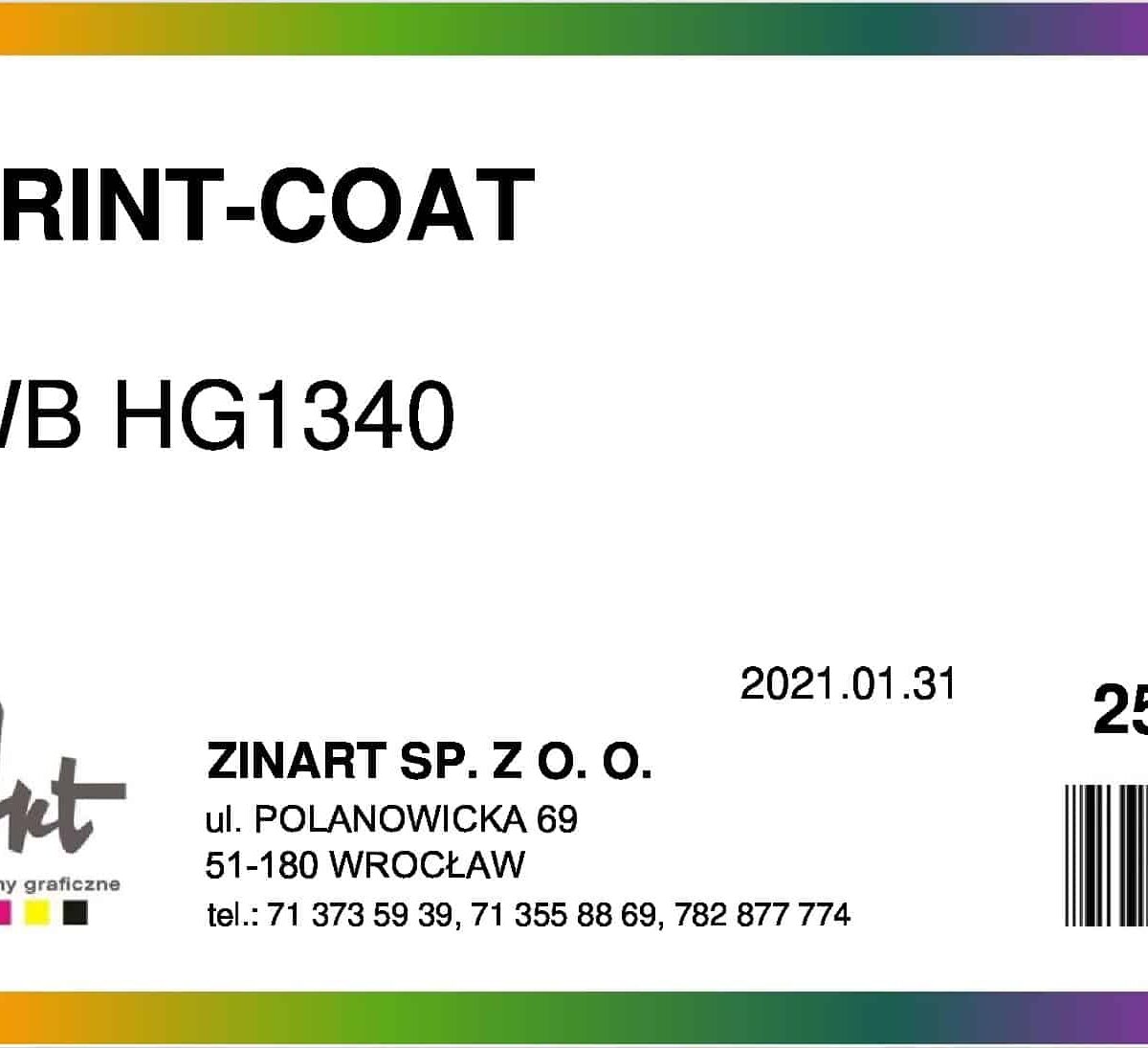 Print-Coat WB HG1340: 25 kg