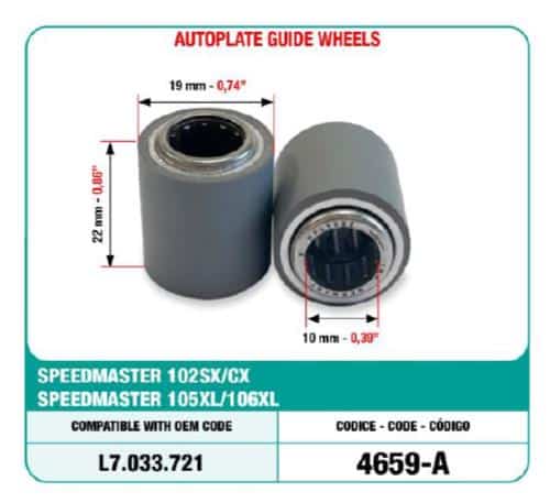 Rolki prowadzące płyty SM 102SX/CX/105XL/106 XL